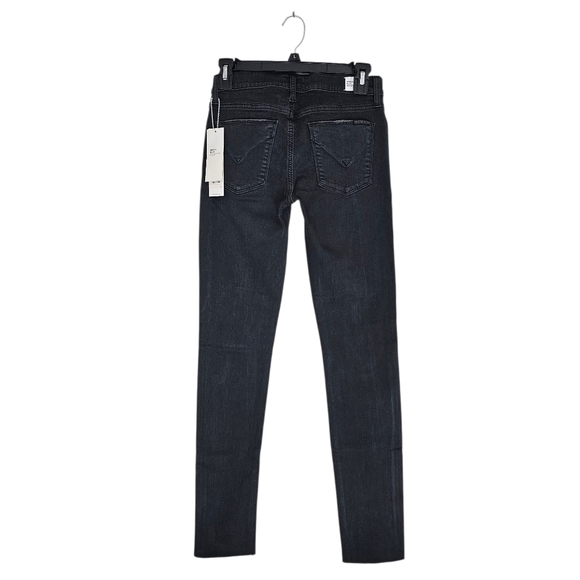Hudson Jeans Mid Rise Nico Super Skinny Ankle Black Distressed Jeans 26 NWT - Picture 2 of 10